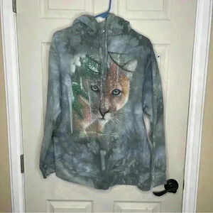 The Mountain Cougar Unisex Hooded Long Sleeve Winter Sweater Sz M
